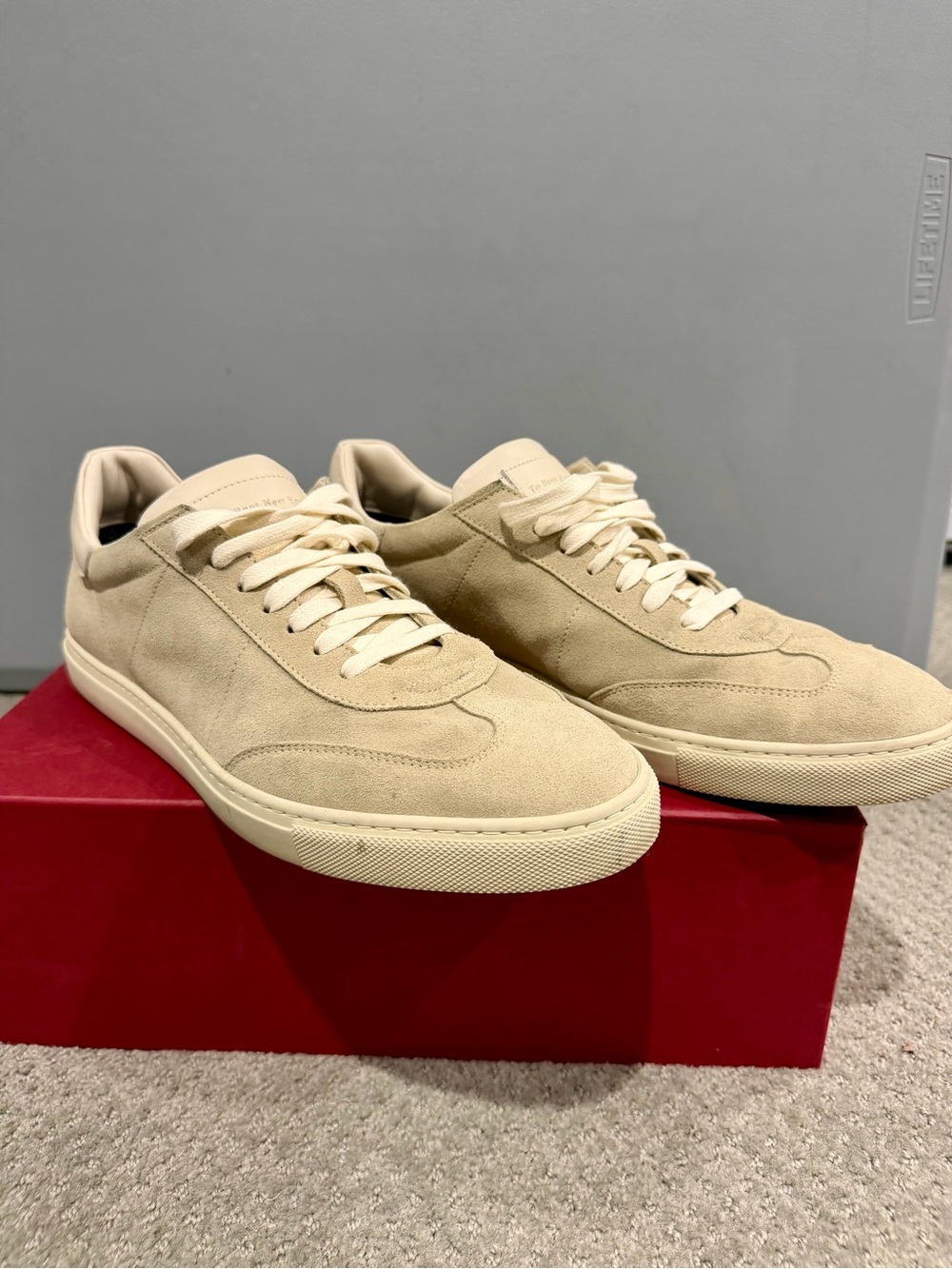 Men's To Boot New York Casual Suede Sneakers in Beige